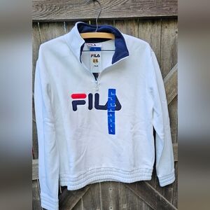 Fila  NWT White Quarter-Zip Sweatshirt